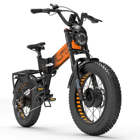 Vélo Electrique Pliant Vosges Orange vue avant de biais